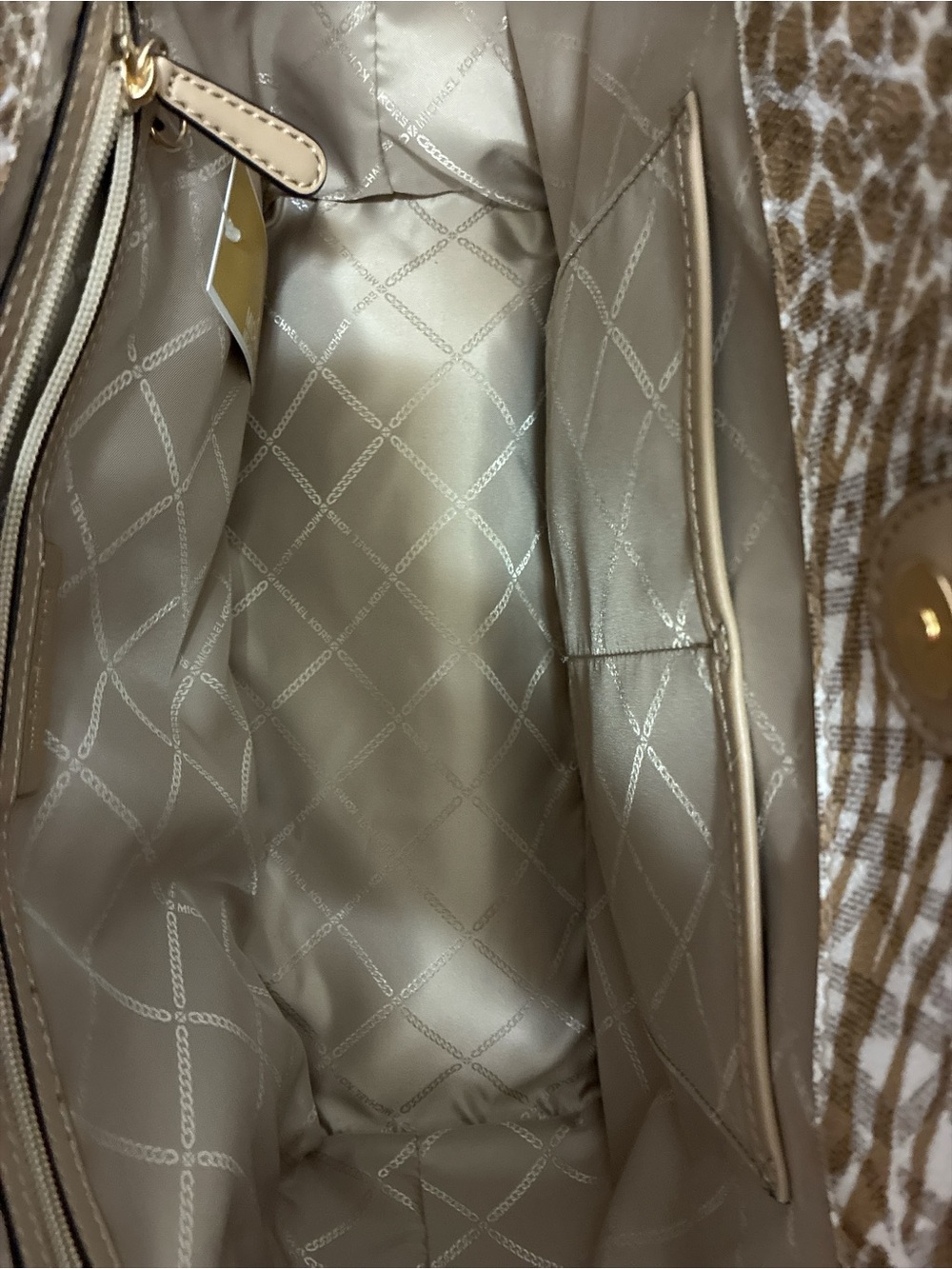 Michael Kors Carter Large Open Tote Camel Multi Animal Print NWT - Picture 4 of 5